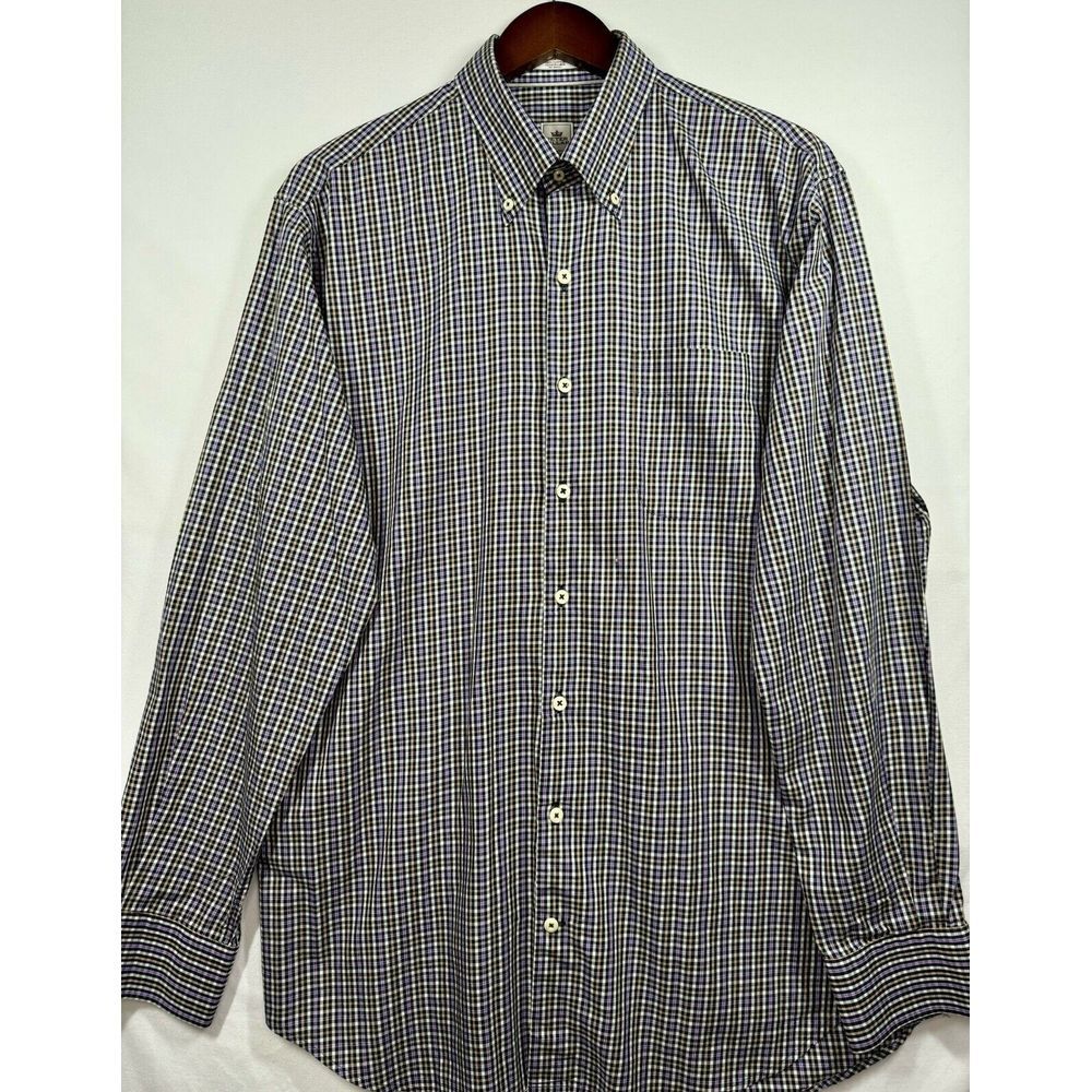 Peter Millar Mens‎ Button Down Long Sleeve Multicolor Plaid Shirt Sz Large